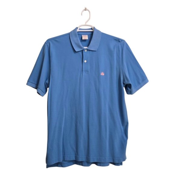 Brooks Brothers 346 Original Fit Blue Polo Shirt Sz L - Picture 1 of 10
